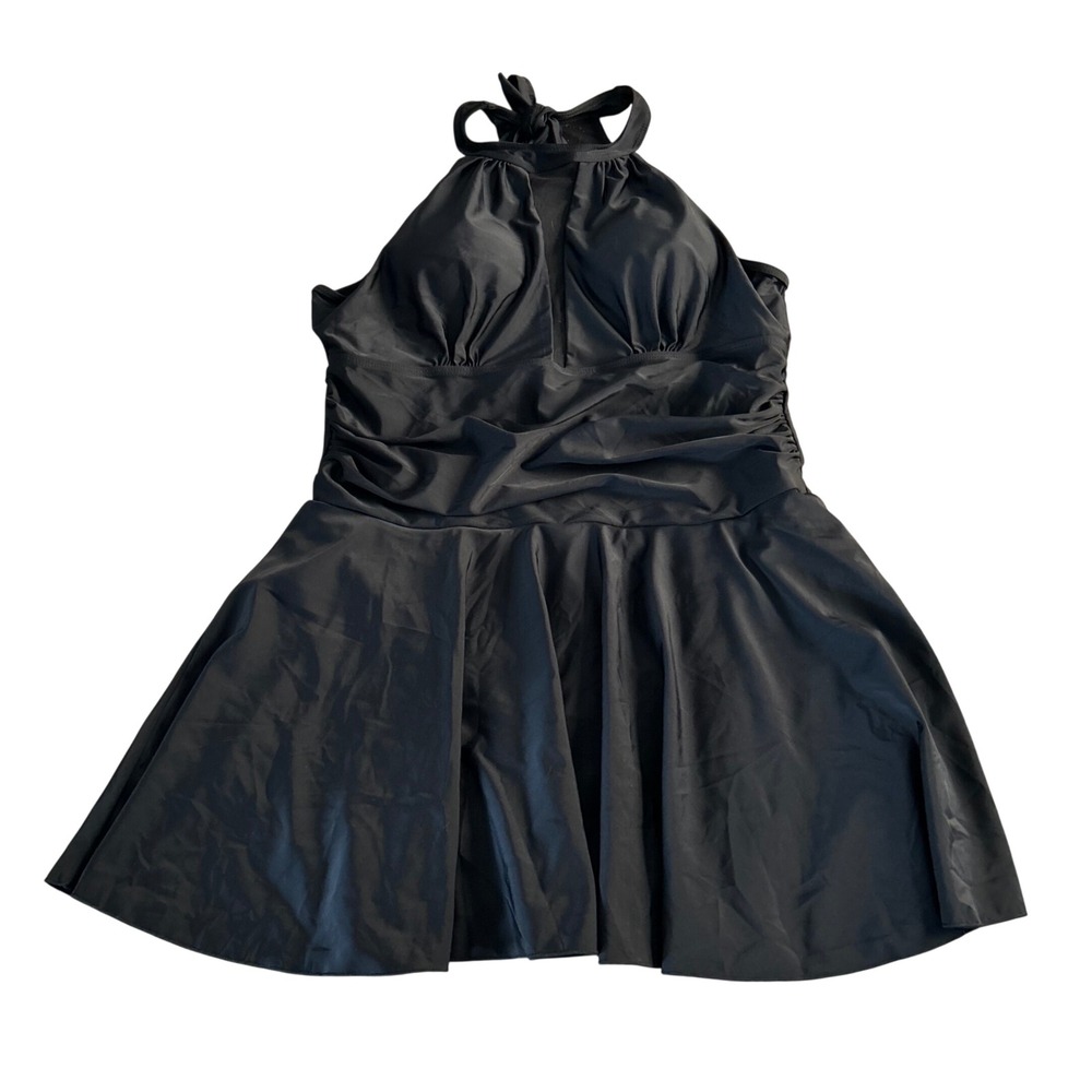 One Piece Swimsuit Womens Size XXL Black Swimwear Halter Neck NEW‎